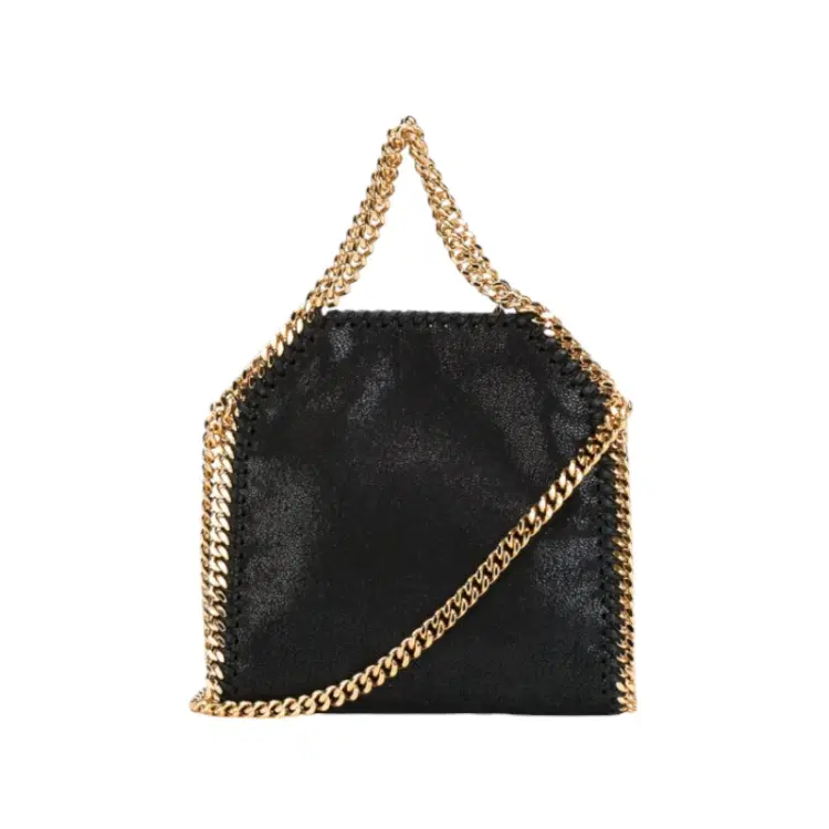 Stella McCartney Black with Gold Tiny Falabella Tote-Hover-Image