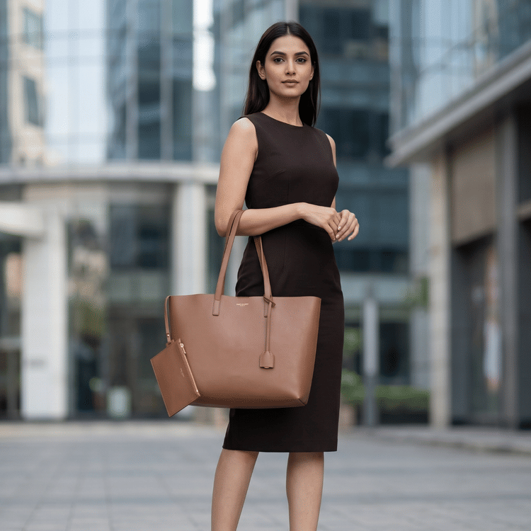 Saint Laurent E/W Shopping Tote in leather-Hover-Image