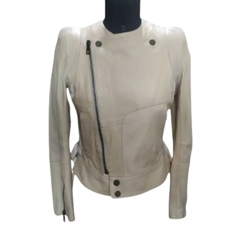 Chloe Paris Beige Leather Biker Jacket