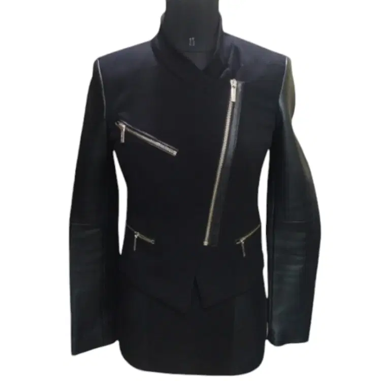 Michael Kors Navy Leather Moto Jacket-Hover-Image