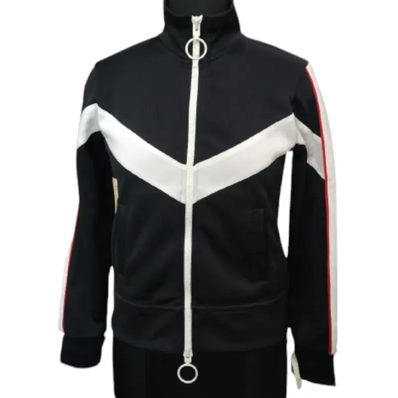 Off White Bicolor Zip Sweater