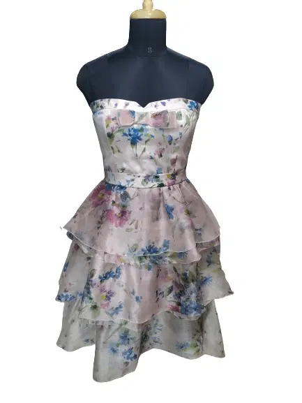 Dolce & Gabbana Strapless Floral Print Dress