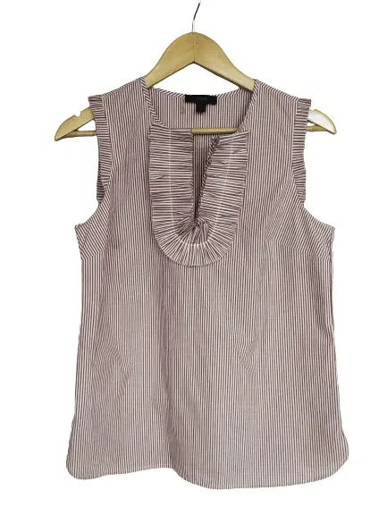 J Crew Margot Pleated Ruffle Sleeveless Top