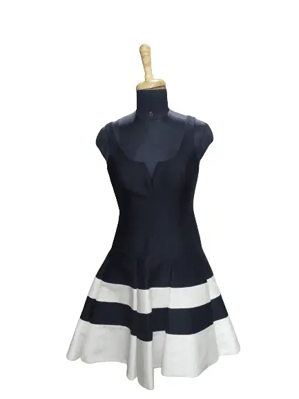 Halston Heritage Colorblock Striped Dress-Hover-Image