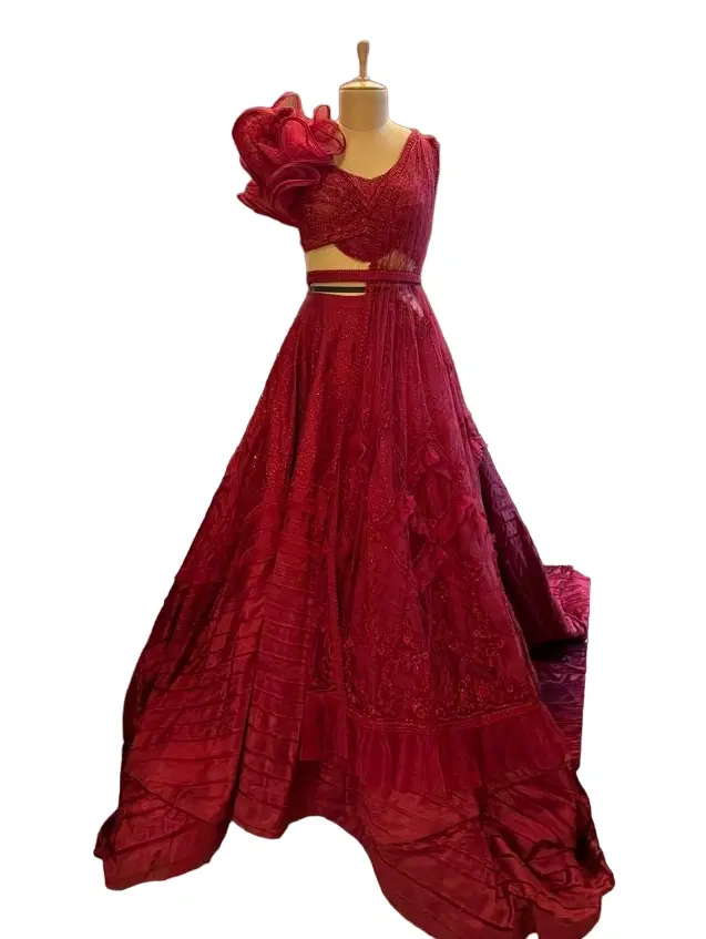 Sulakshana Monga Red Lehenga-Hover-Image