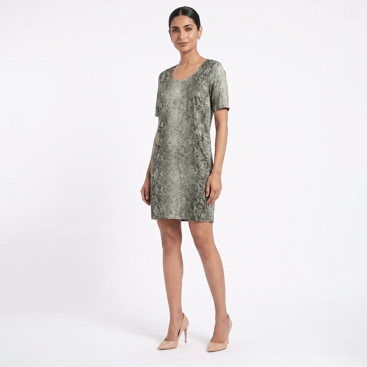 Stella McCartney snake skin print silk dress-Hover-Image