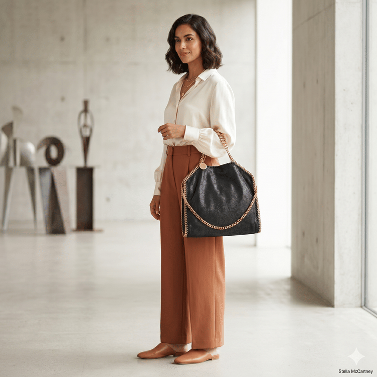 Stella McCartney Black Faux Suede Falabella Tote Bag-Hover-Image