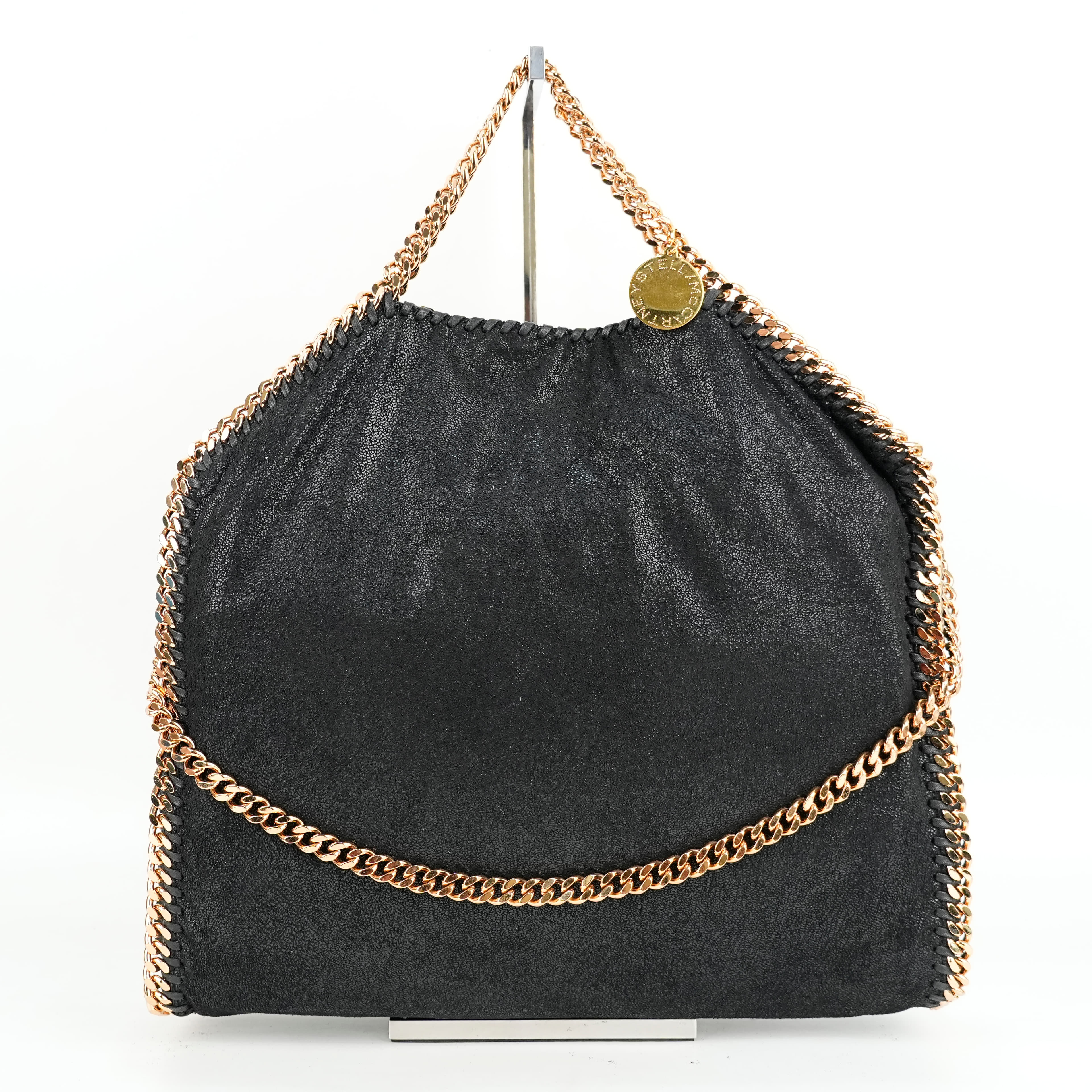 Stella McCartney Black Faux Suede Falabella Tote Bag