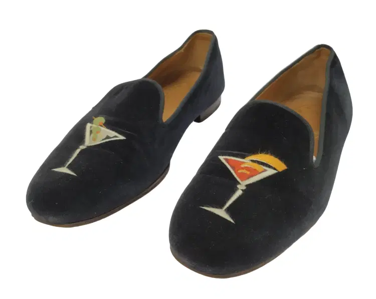 Size 11.5 - Stubbs and Wootton Martini Navy Loafer-Hover-Image