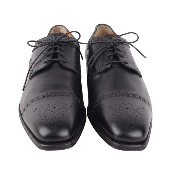 靴 Santoni Black Straight Tip Dress Shoes Santoni Mens Straight Tip Medallion Loafers - Luxepolis India