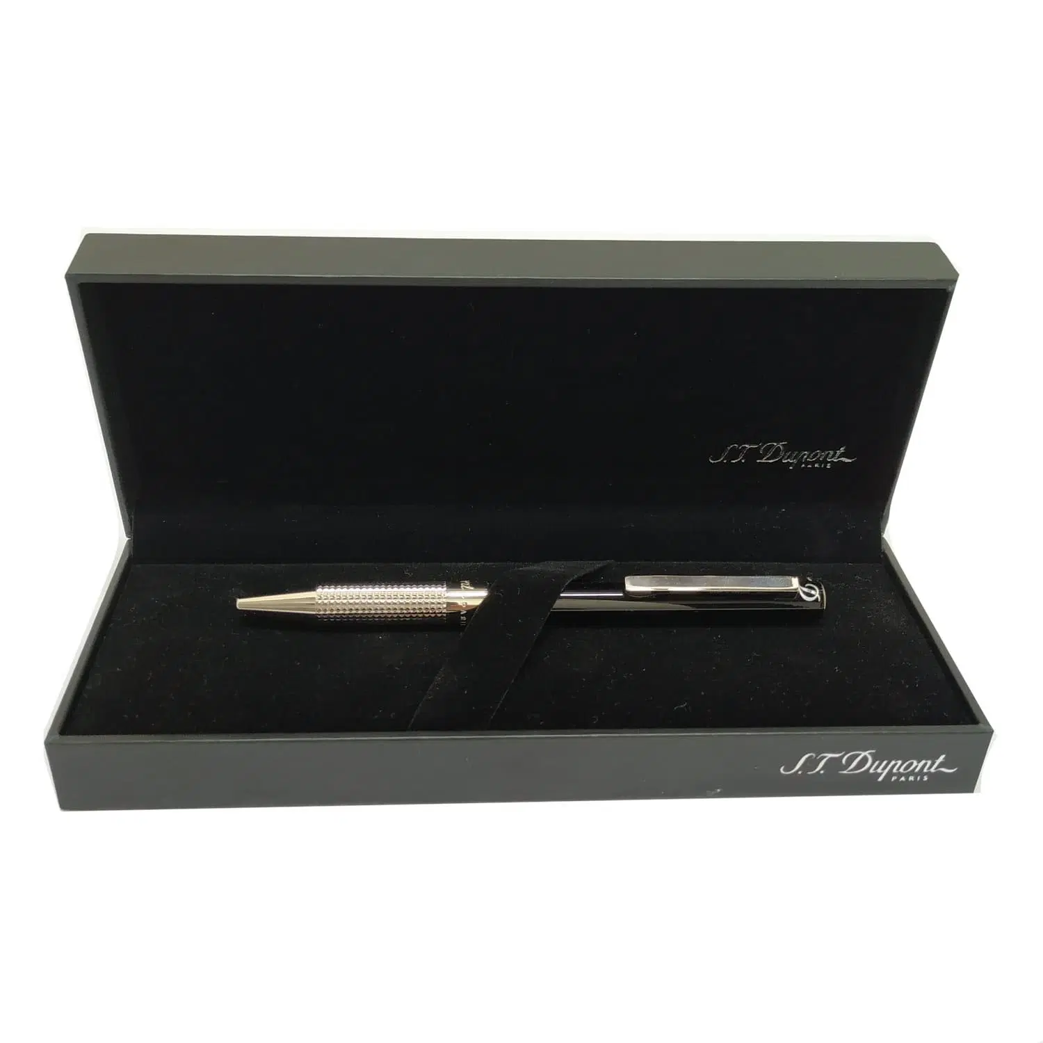 ST Dupont Silver and Black Ballpoint Pen
