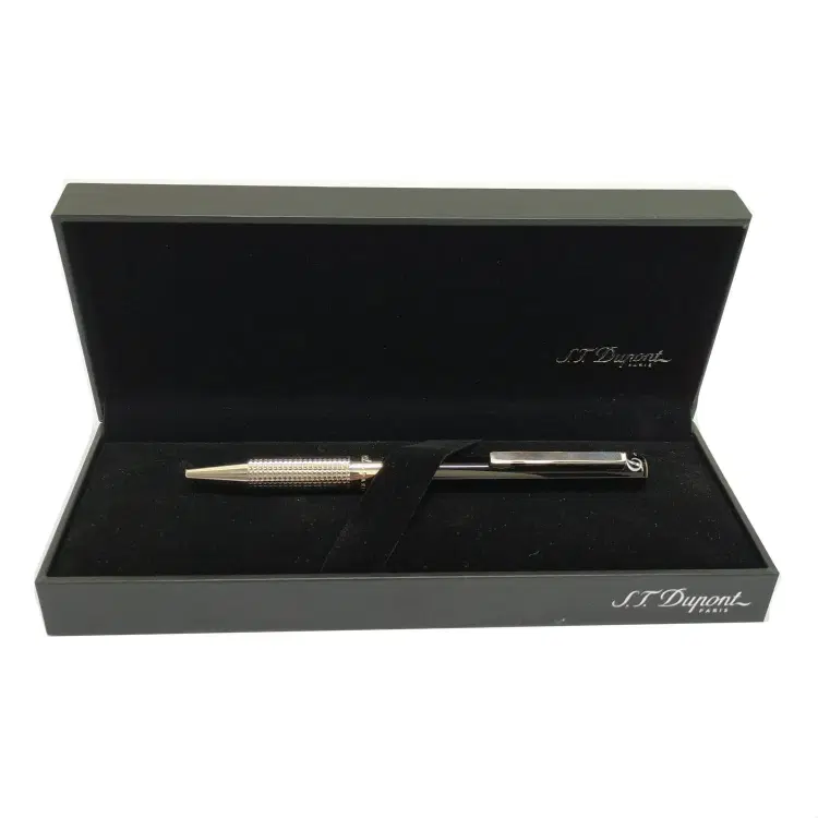 ST Dupont Silver and Black Ballpoint Pen-Hover-Image