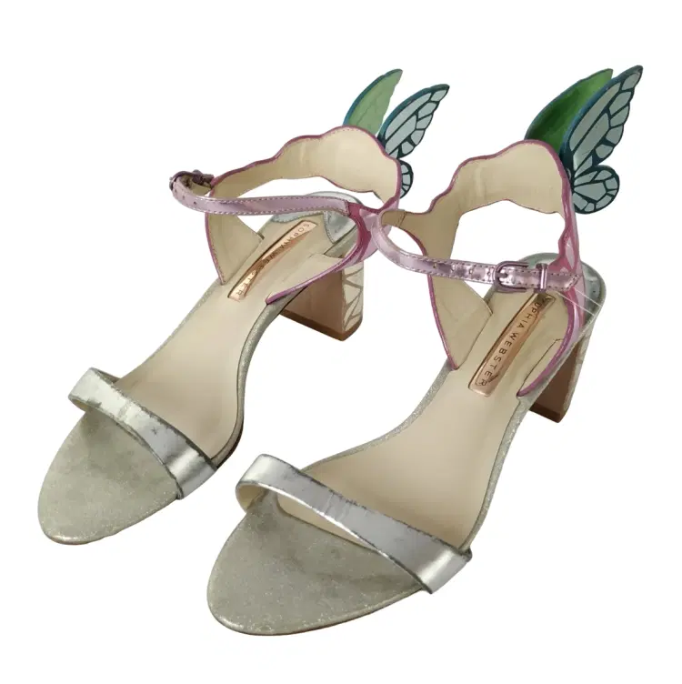 Size 37.5 - Sophia Webster Chiara Butterfly Wing 100mm Sandal-Hover-Image