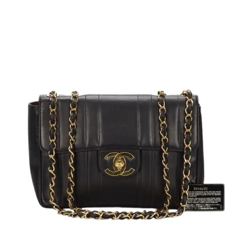 Chanel Black Lambskin Leather Flap Bag France
