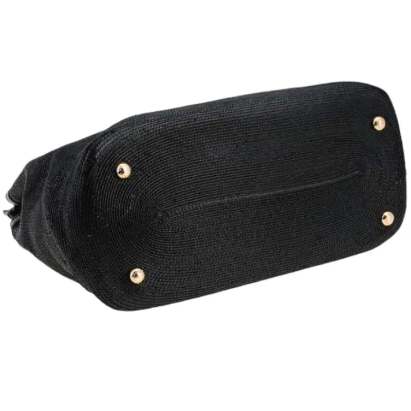 DOLCE & GABBANA Black Raffia Miss Elsa Bag