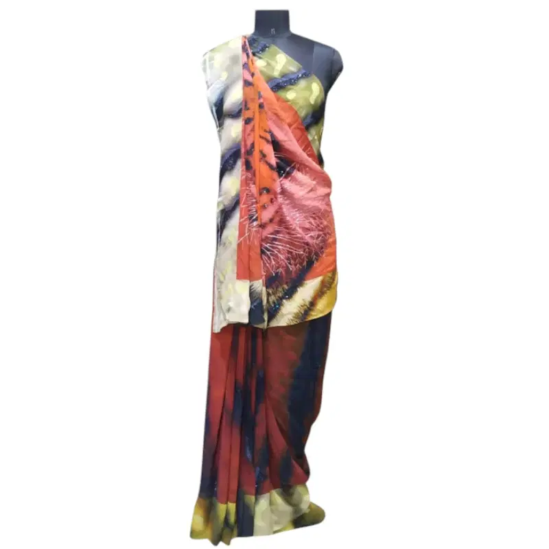 Satyapaul Tiger Print Saree