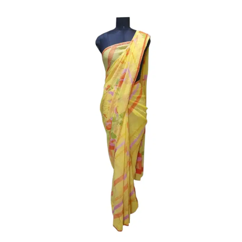 Satyapaul Yellow Floral Saree