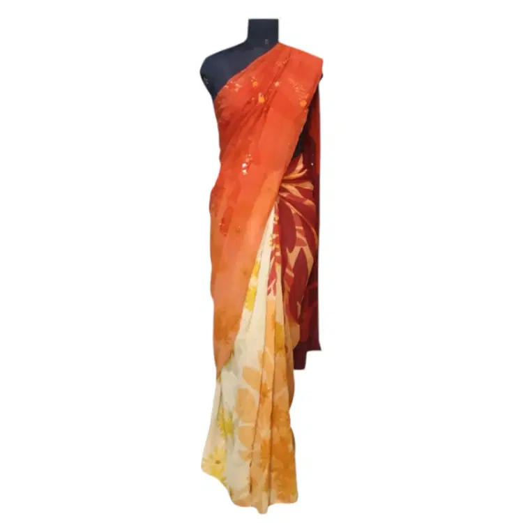 Satyapaul Mehroon Sequin Saree-Hover-Image