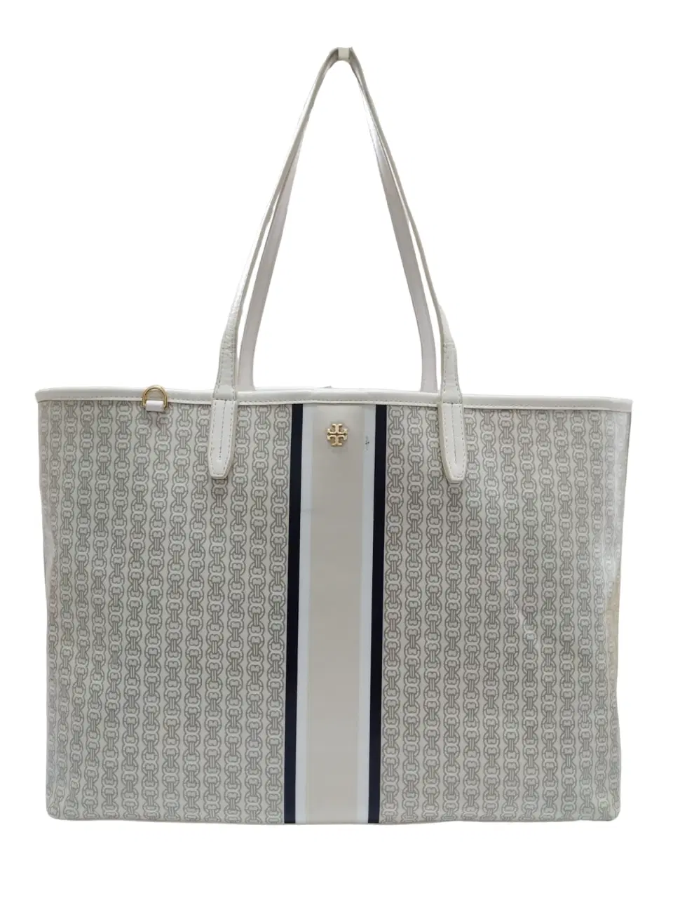 Tory Burch Gemini Link White Coated Canvas Tote
