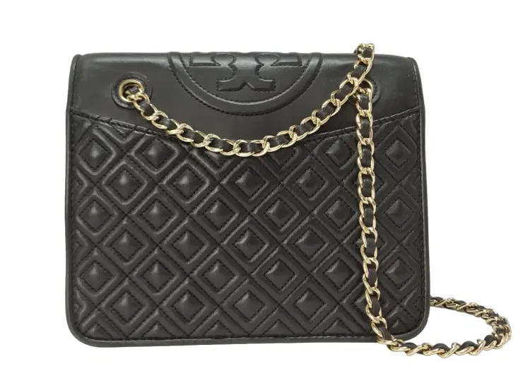 Tory Burch Fleming Black Quilted Medium Leather Shoulder Bag-Hover-Image