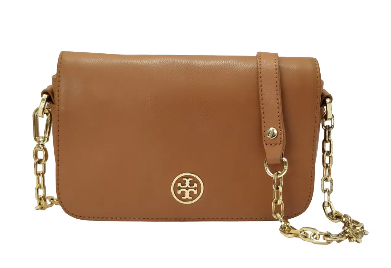 Tory Burch Robinson Brown Leather Mini Chain Shoulder Bag