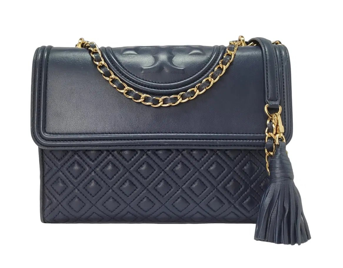 Tory Burch Fleming Navy Blue Shoulder Bag