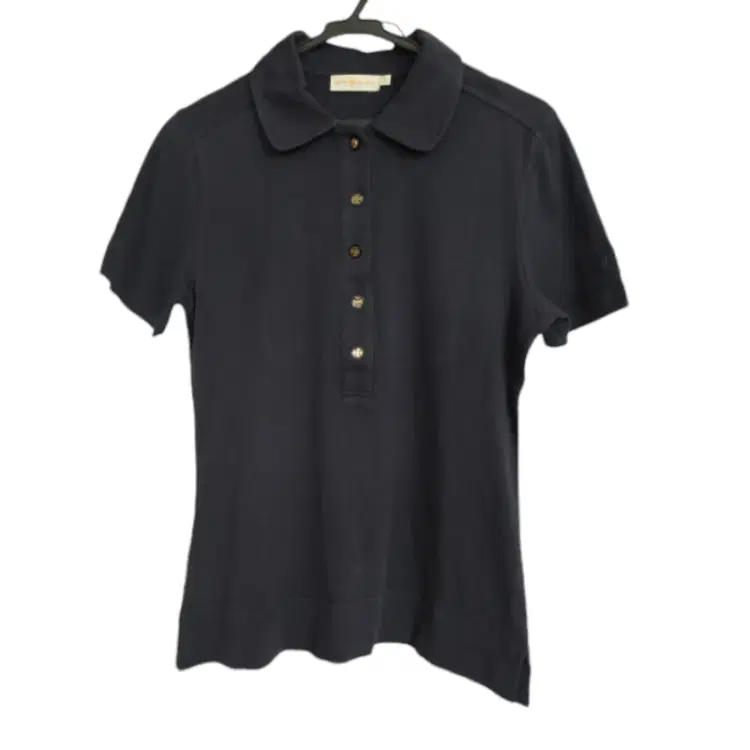 Tory Burch Navy Button Down Polo-Hover-Image