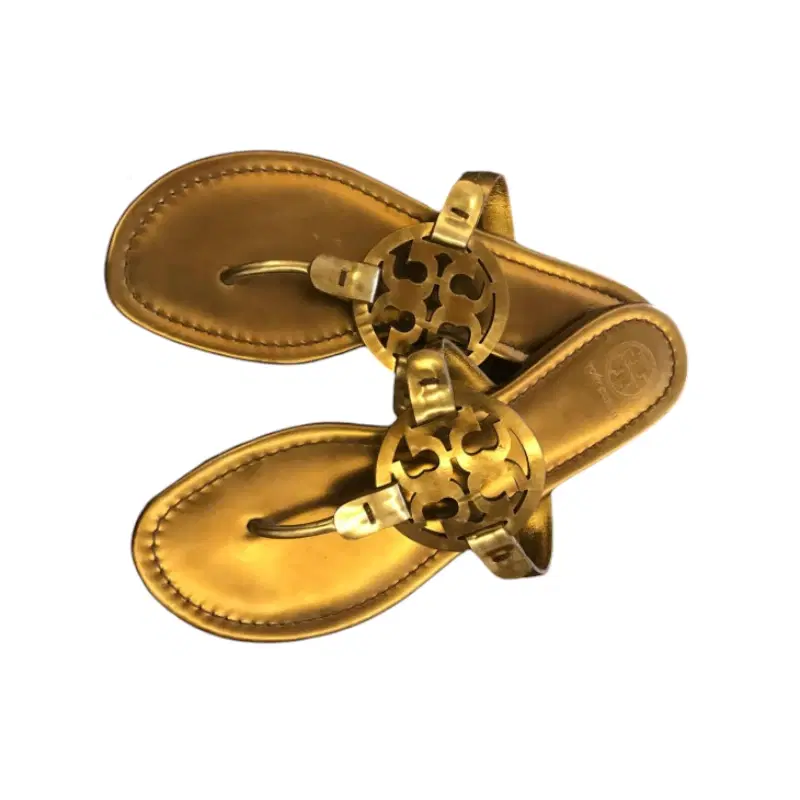 Tory Burch Bronze Miller Metallic Leather Sandals