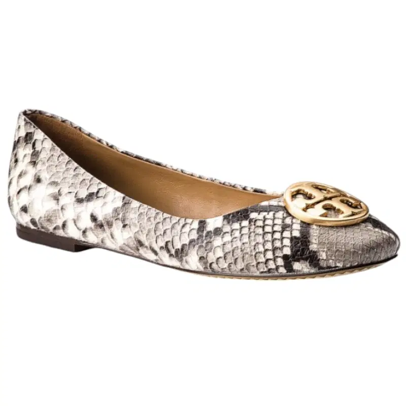 Tory Burch Chelsea Snakeskin Print Ballet Flat
