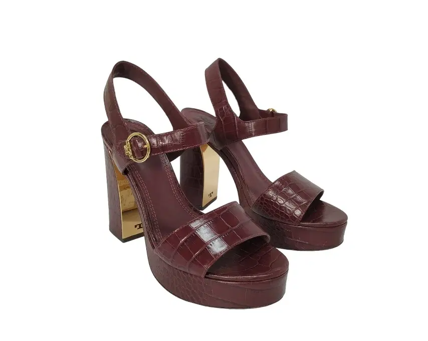Size 7.5 - Tory Burch Red Leather Martine Platform Sandals