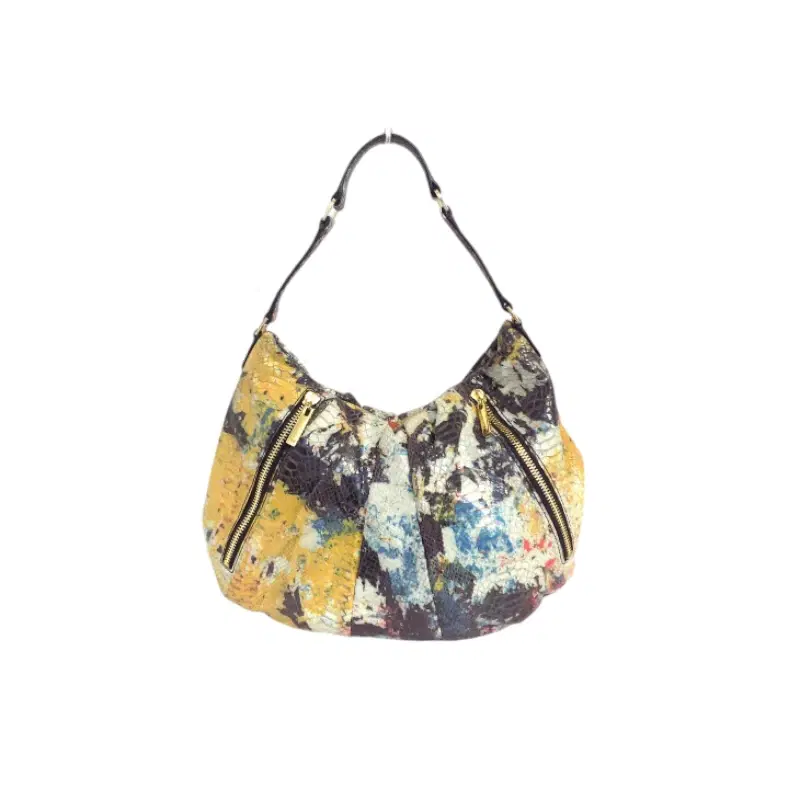 Tory Burch Wally Snakeskin Pattern Leather Hobo Bag