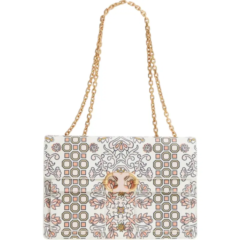 Tory Burch Gemini Large Printed Link Chain Shoulder Bag