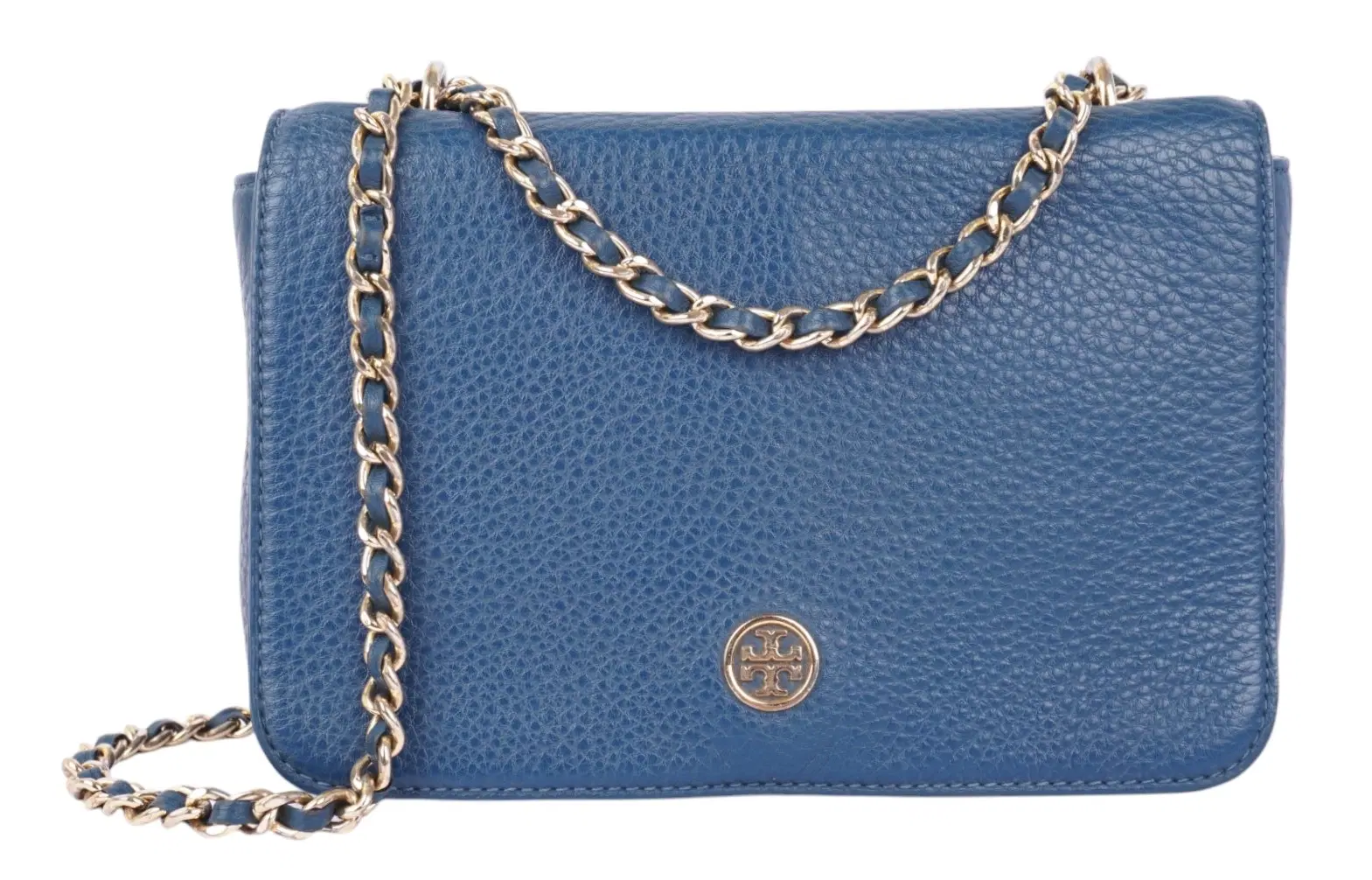 Tory Burch Robinson Logo Pebbled Adjustable Chain Shoulder Bag