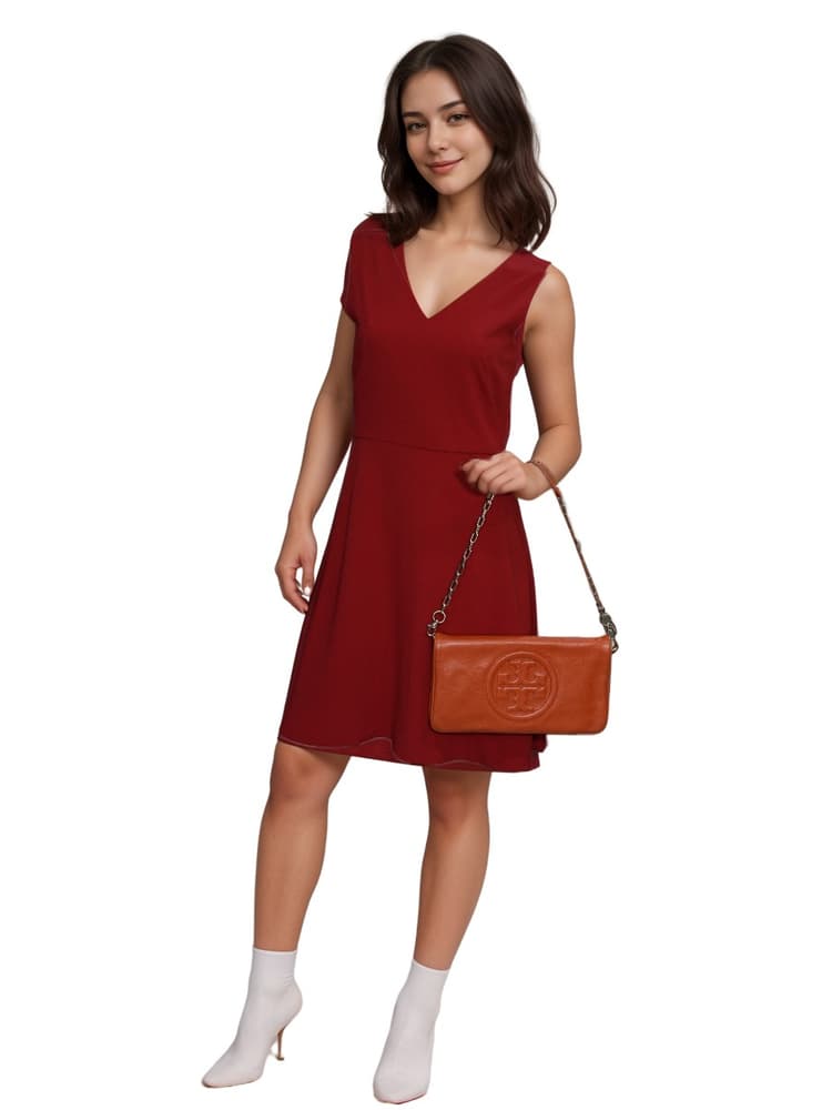Tory Burch Bombe Reva Orange Clutch Bag-Hover-Image