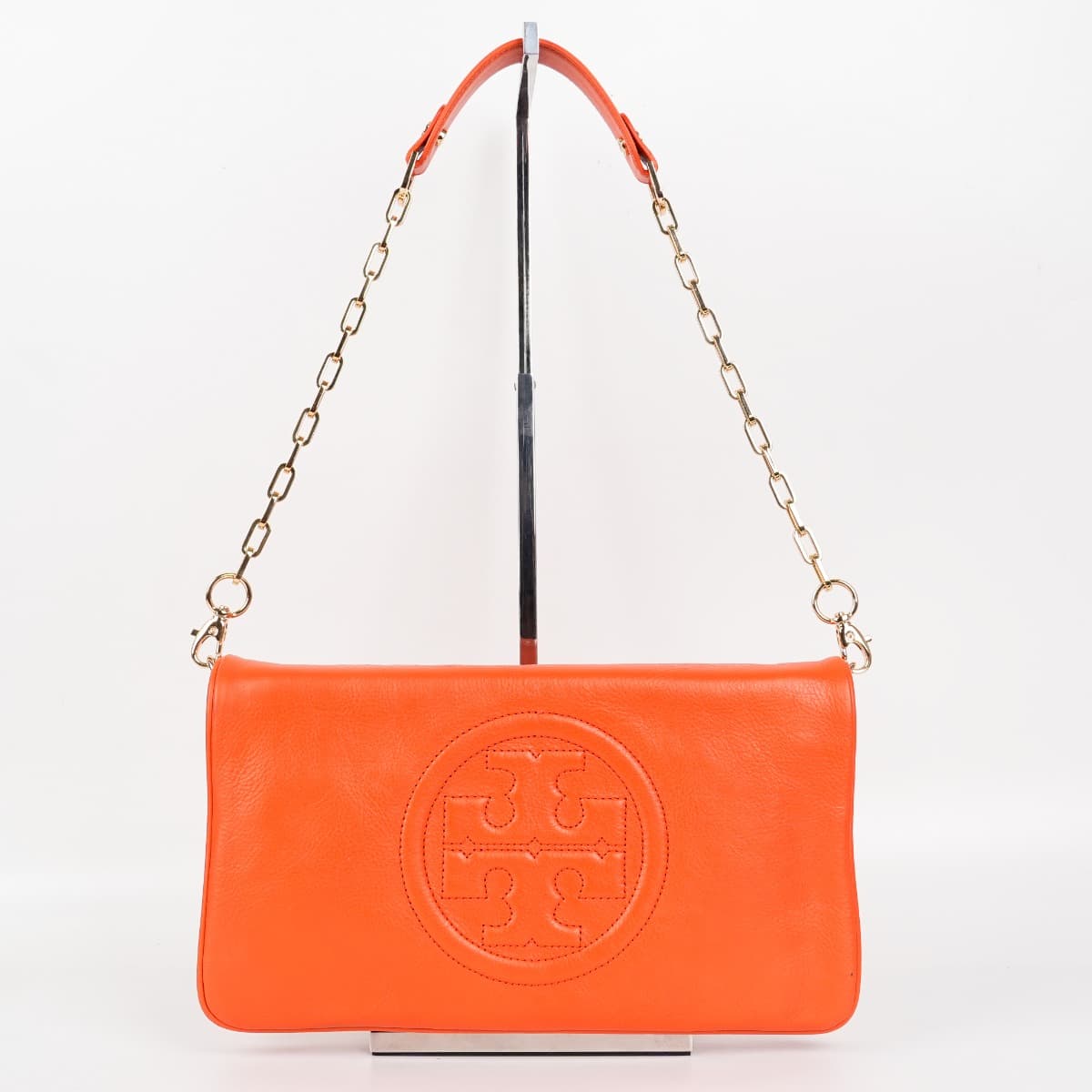 Tory Burch Bombe Reva Orange Clutch Bag