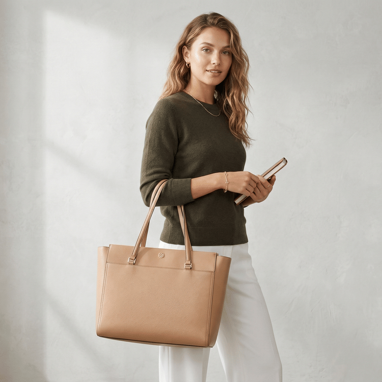 Tory Burch Parker Leather Tote-Hover-Image