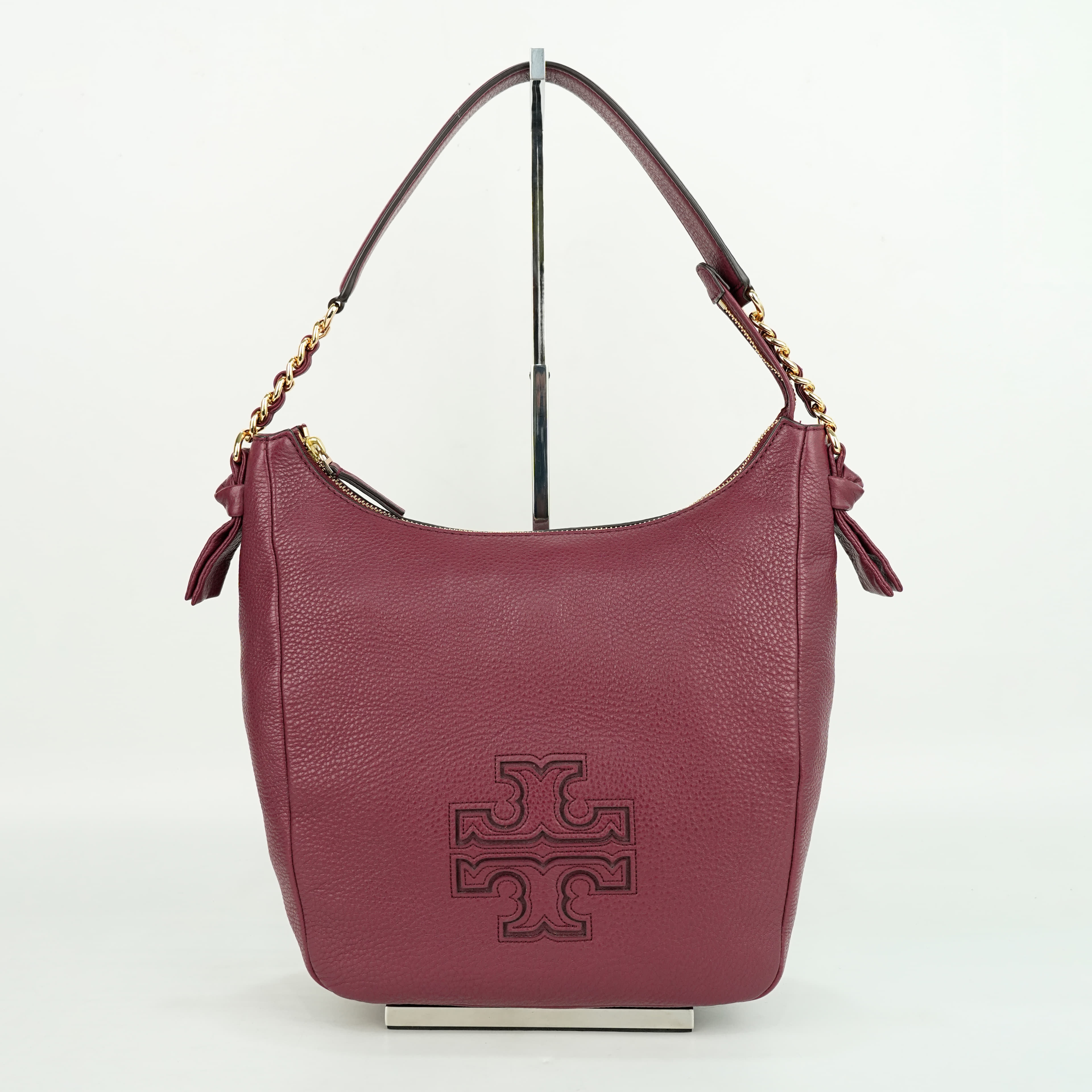 Tory Burch Leather Logo Hobo Bag