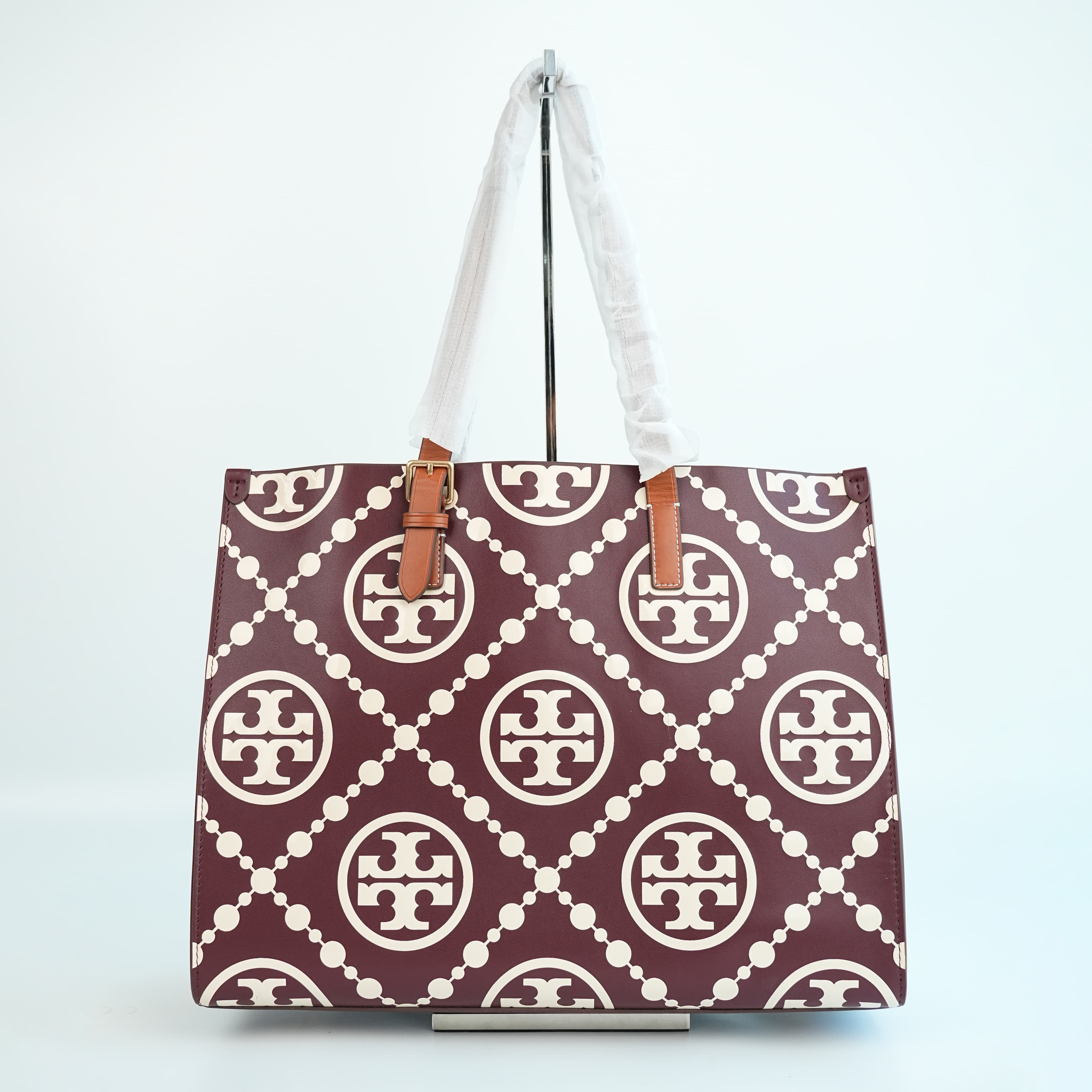 Tory Burch T Monogram Embossed Leather Tote Bag