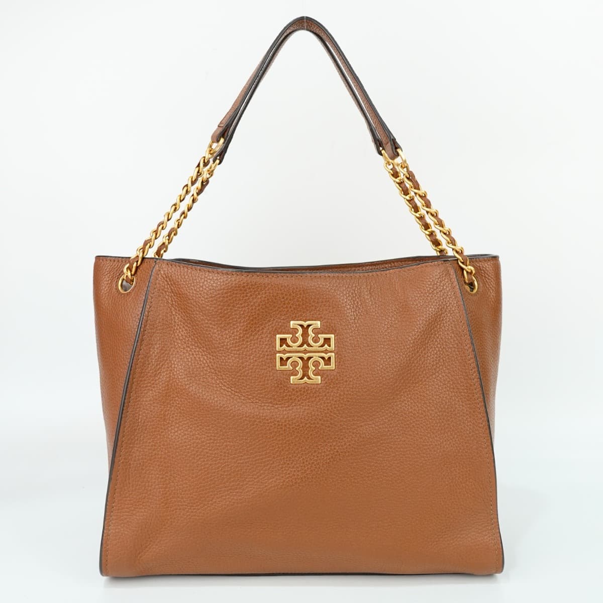 Tory Burch Tan Leather Medium Britten Slouchy Tote