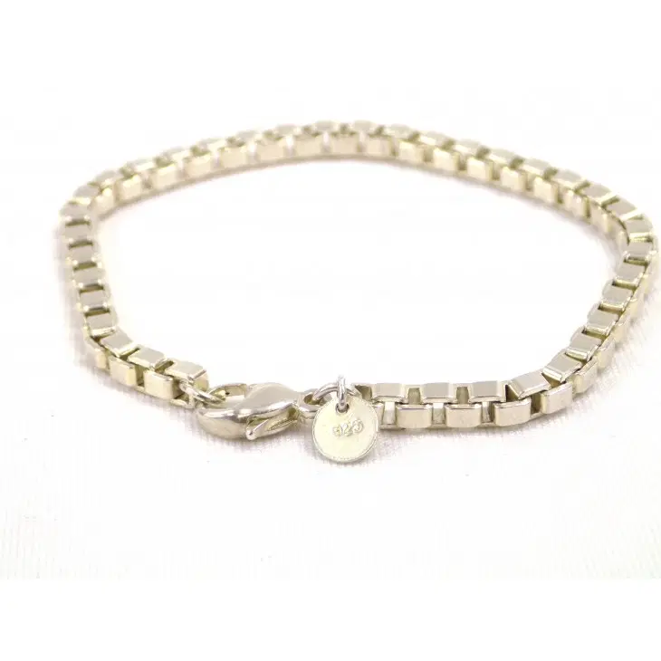 Tiffany & Co. 925 Sterling Silver Square Venetian Link Bracelet-Hover-Image