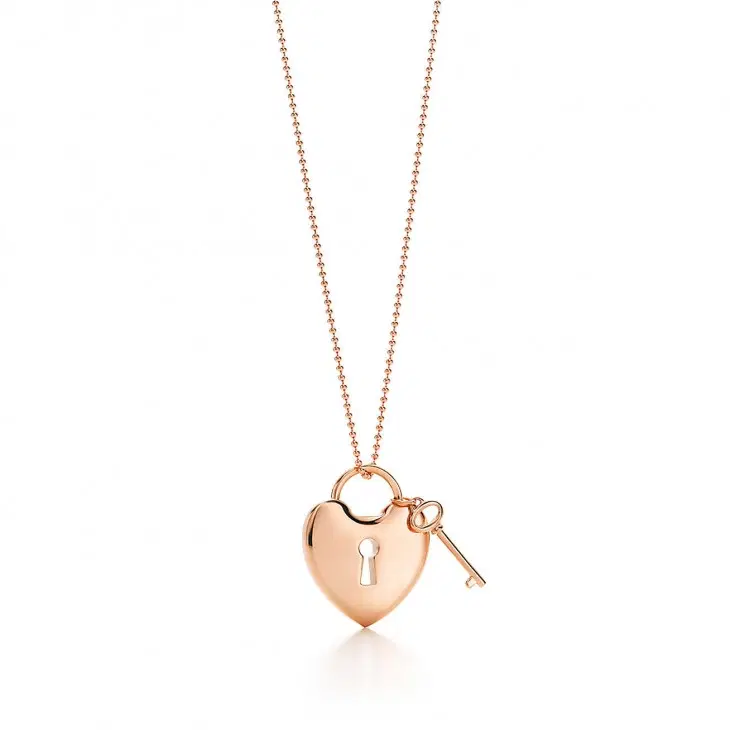 Tiffany Locks Heart Lock Pendant with Key.-Hover-Image
