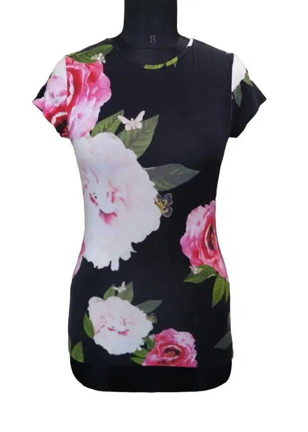 Ted Baker Floral Short Sleeve Fitted T-Shirt