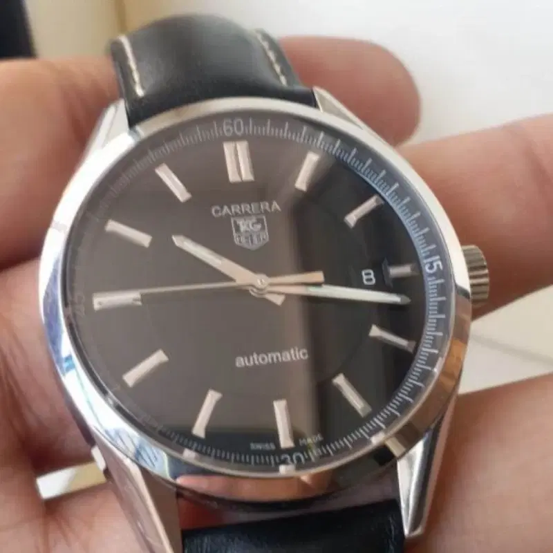Tag Heuer Men's WV211B-0 Carrera Automatic Black Leather Watch
