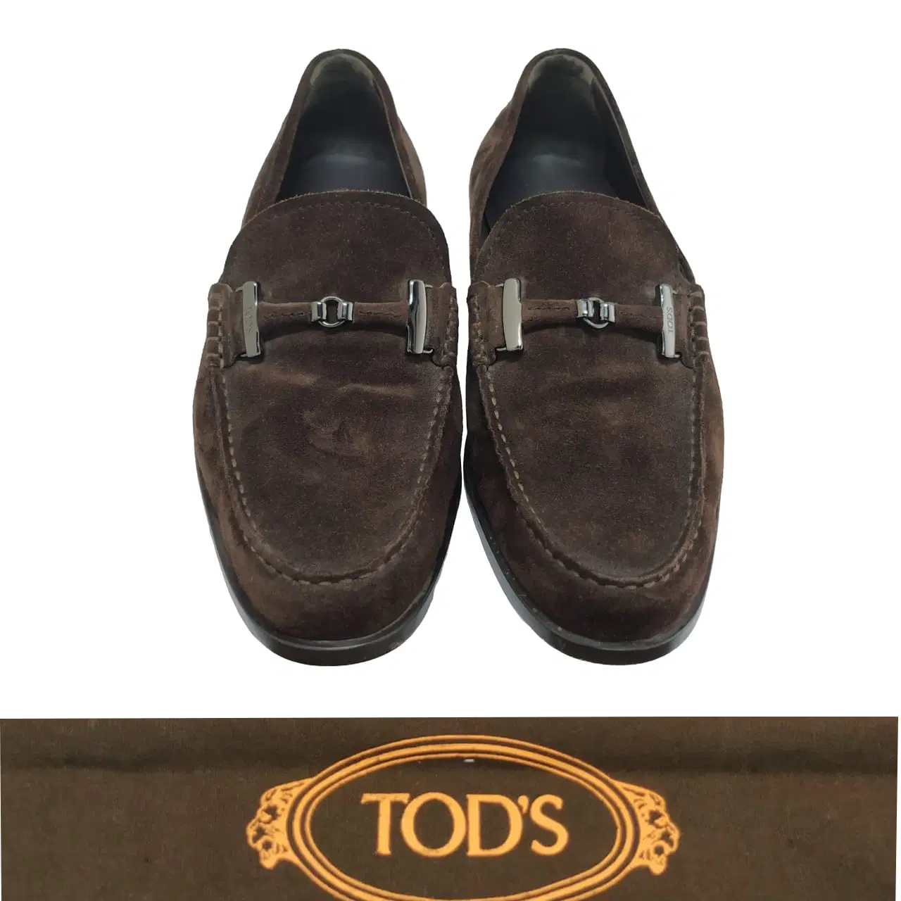 Size 6 - Tods Brown Suede Bit Slip On Loafers