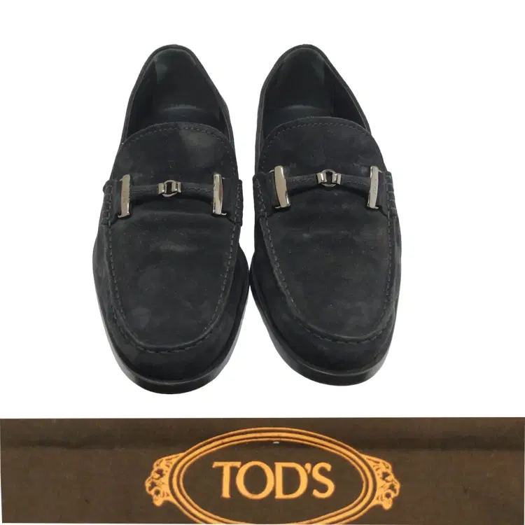 Size 6 - Tods Suede Navy Bit Slip On Loafers-Hover-Image