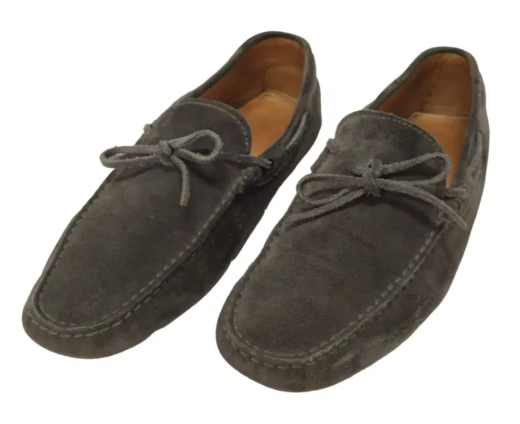 Size 9 - Tods Grey Suede Leather Laccetto Knot Driver Loafer-Hover-Image