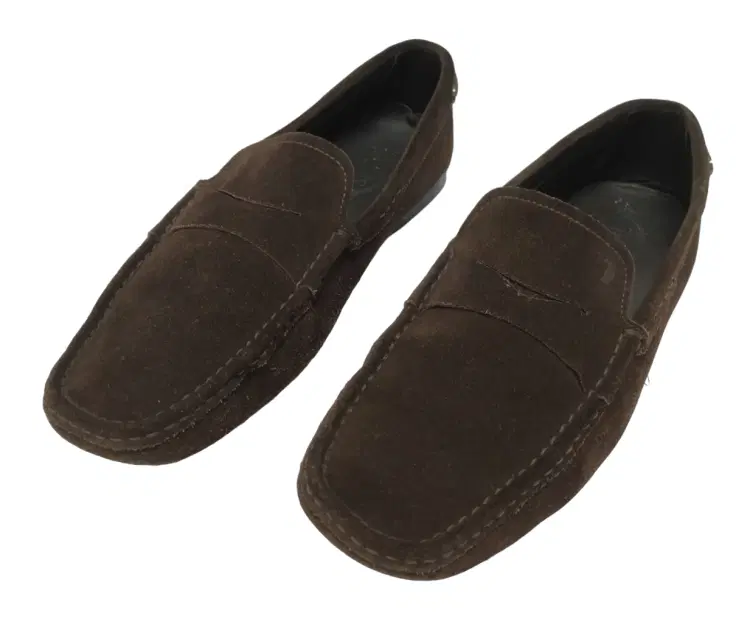 Size 10 - Tods Brown Suede Leather Penny Loafer-Hover-Image