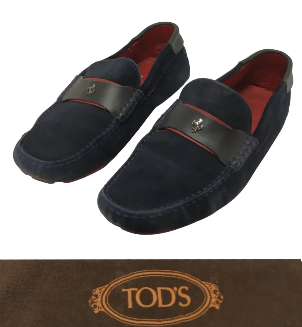 Size 9 - Tods Gommino Driving Shoes Suede In Navy Blue