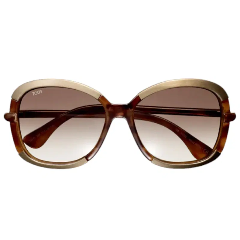Tod's Brown Oversized Acetate Leather Sunglasses