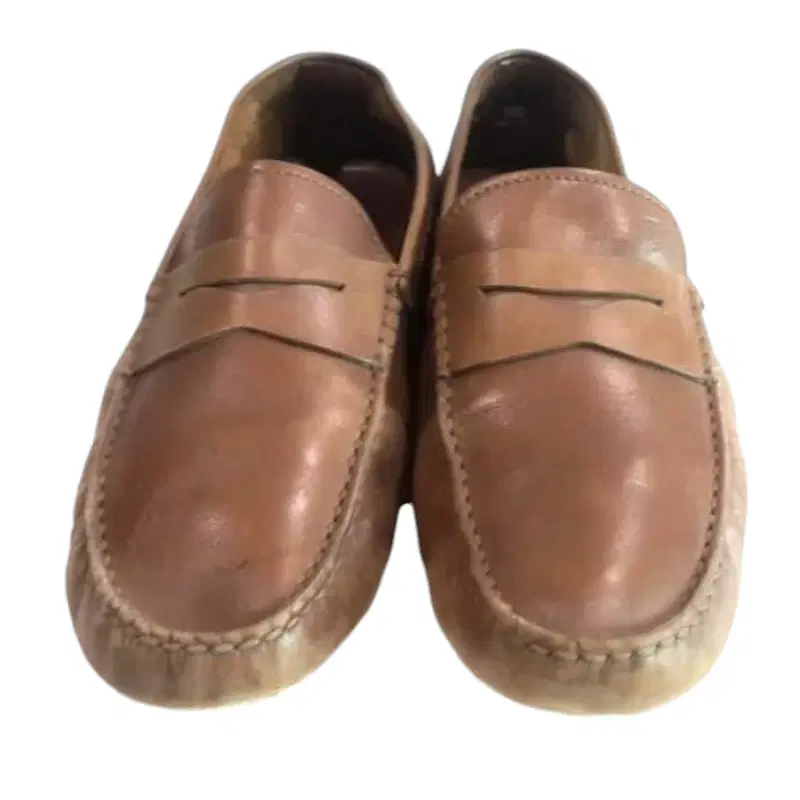 Tod's Tan Leather City Gommino Penny Loafers